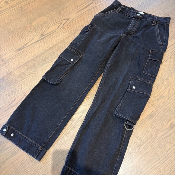 Oak + Fort Cargo Wide leg Jean with Snaps For Barrel Leg - Picture 2 of 11